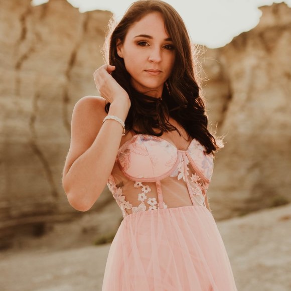 Sweeter In Mesh Maxi Dress - Blush Size Small - Picture 7 of 10